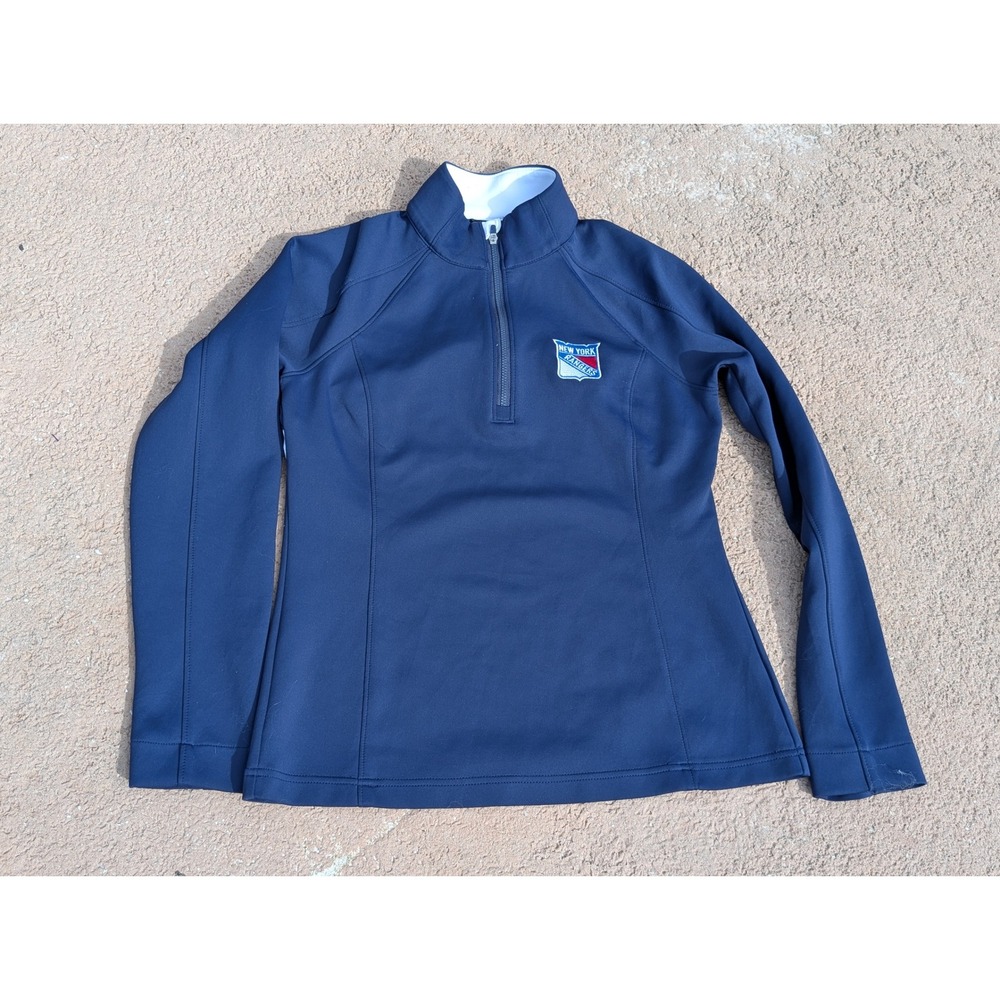 Zero Restriction New York Rangers Womens Small Navy Blue 1/4 Zip Pullover Top